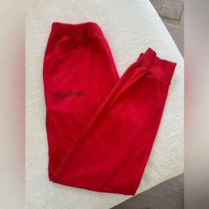 Red Pangaia Cotton Sweatpants
